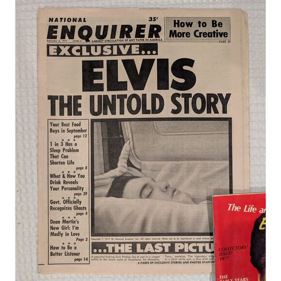 Elvis Presley Newspaper Lot 1977 Death Coverage + Magazine Memorabilia (5) - Picture 6 of 6